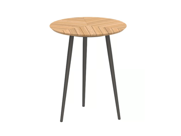 STYLETTO - Round teak high table by Royal Botania - view 2